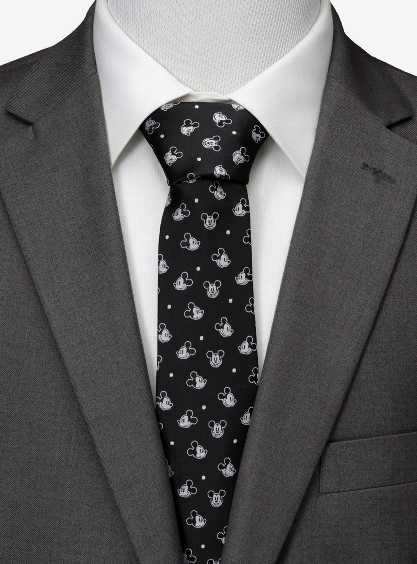 Disney Mickey Mouse Dot Black Men's Tie, , alternate