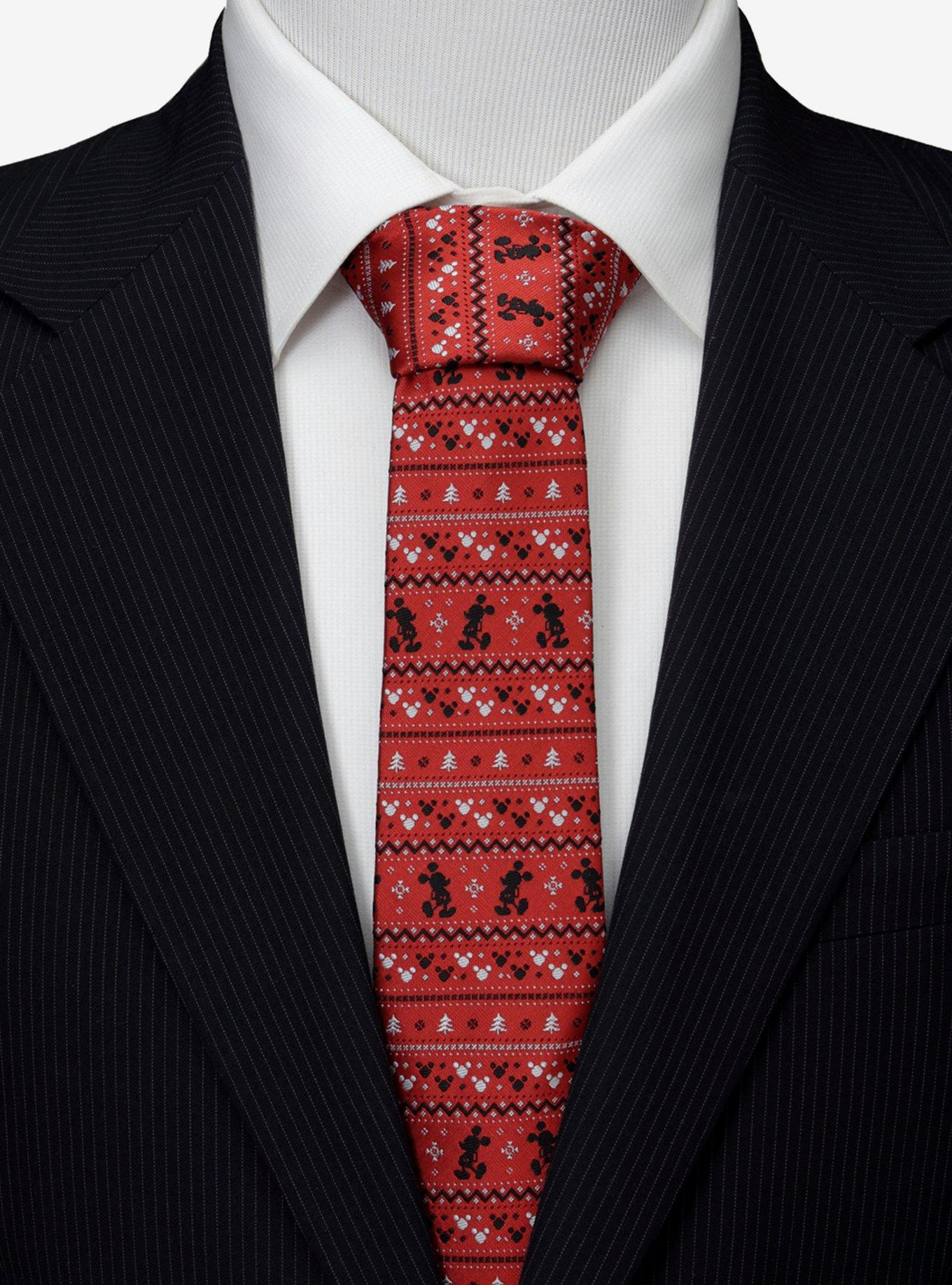 Disney Mickey Mouse Fair Isle Red Men's Tie, , hi-res