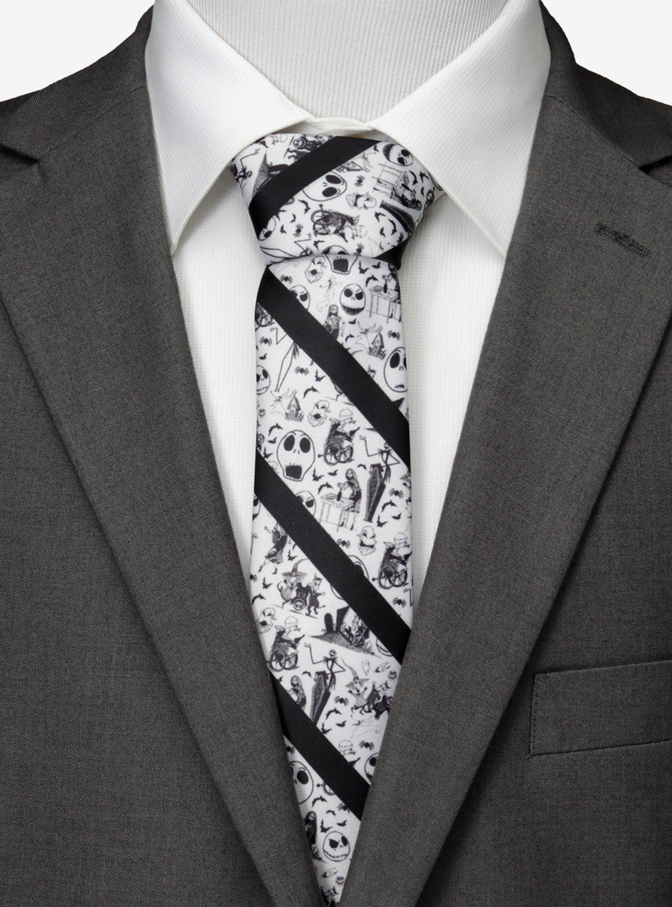 Disney The Nightmare Before Christmas Stripe Black Men's Tie, , alternate