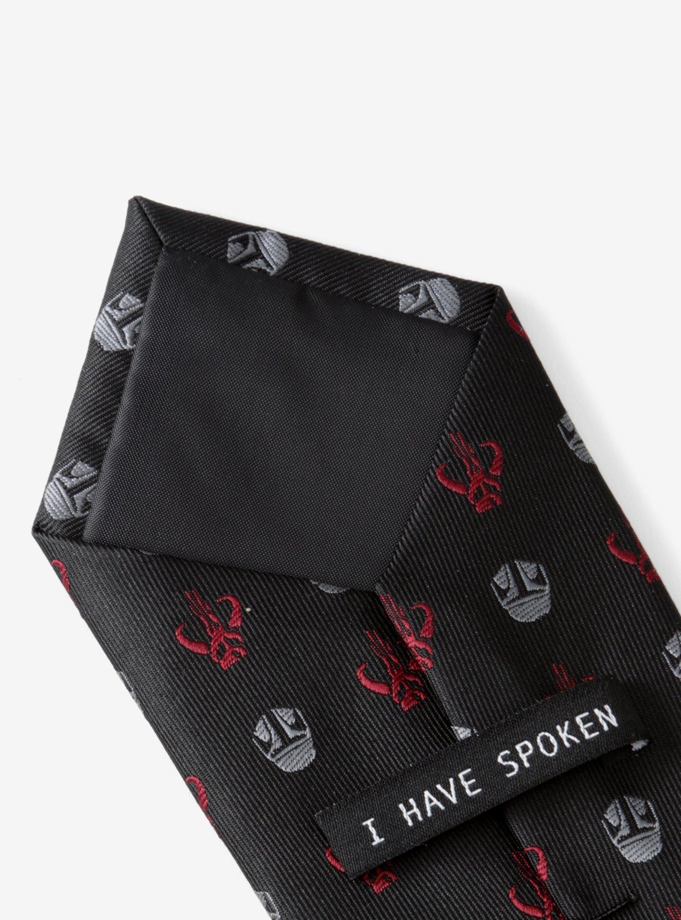 Star Wars The Mandalorian Mando Black Red Men's Tie, , alternate
