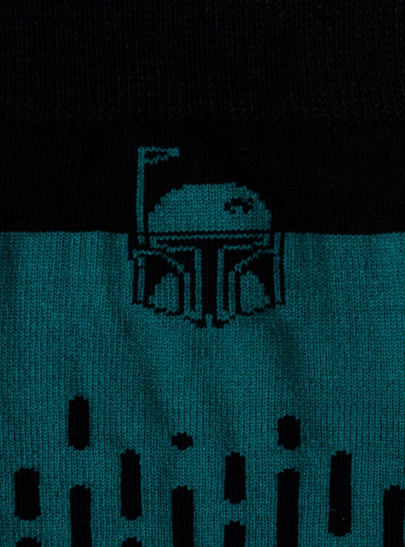 Star Wars The Book Of Boba Fett Hidden Message Green Crew Socks, , alternate