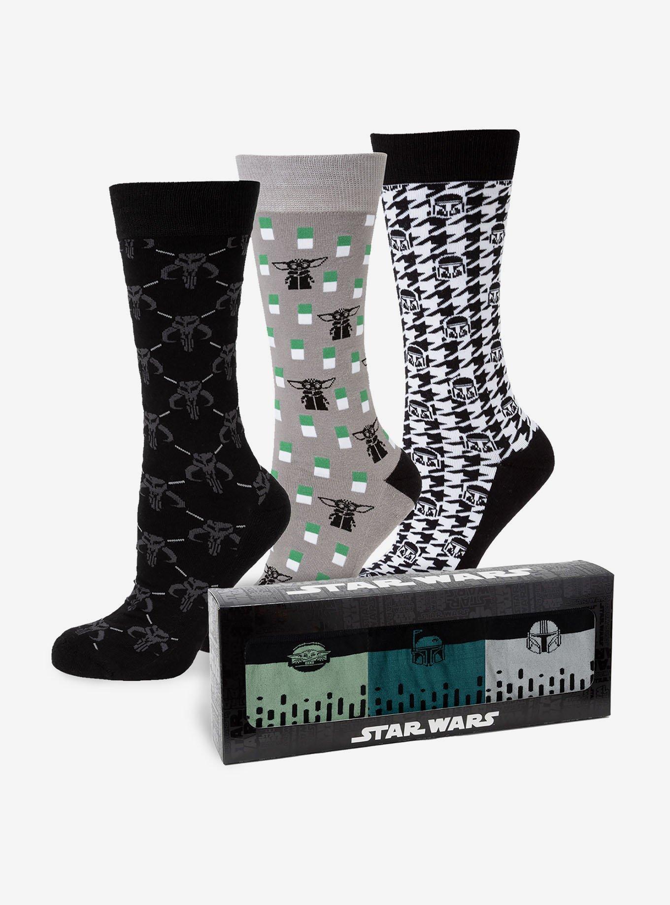 Star Wars The Mandalorian Hidden Message 3-Pair Crew Socks, , hi-res