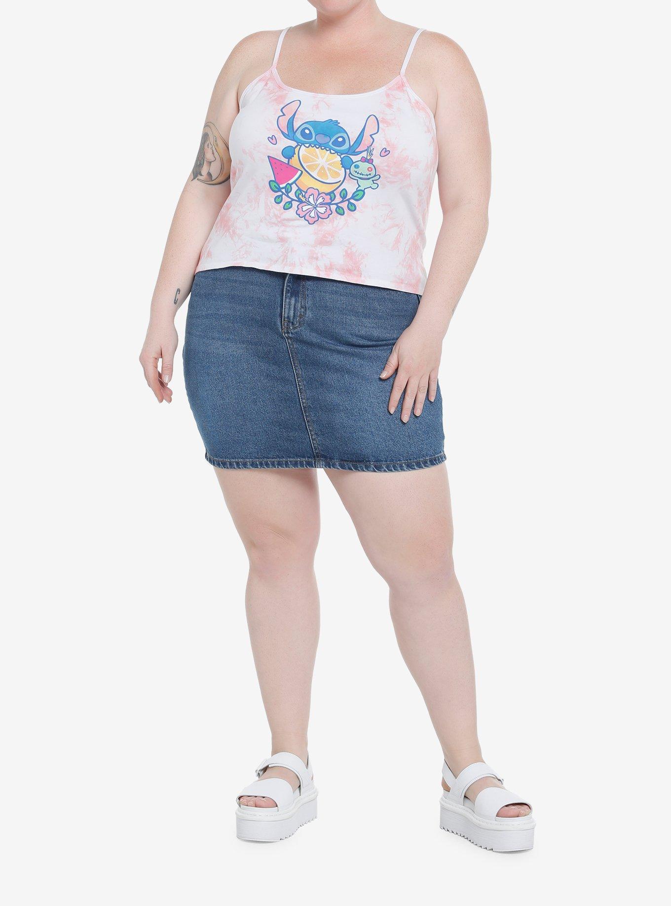 Disney Lilo & Stitch Fruit Tie-Dye Crop Girls Tank Top Plus Size, MULTI, alternate