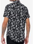 Creature Skeletons Woven Button-Up, BLACK, alternate