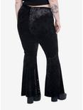 Black Velvet Sun & Moon Flare Leggings Plus Size, BLACK, alternate