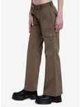 Social Collision Brown Flare Pants With Belt, GREEN, alternate