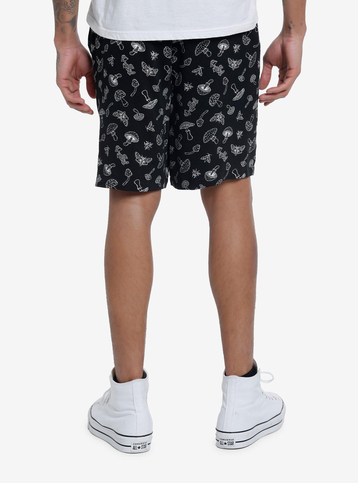 Mushrooms & Moths Shorts, BLACK, alternate
