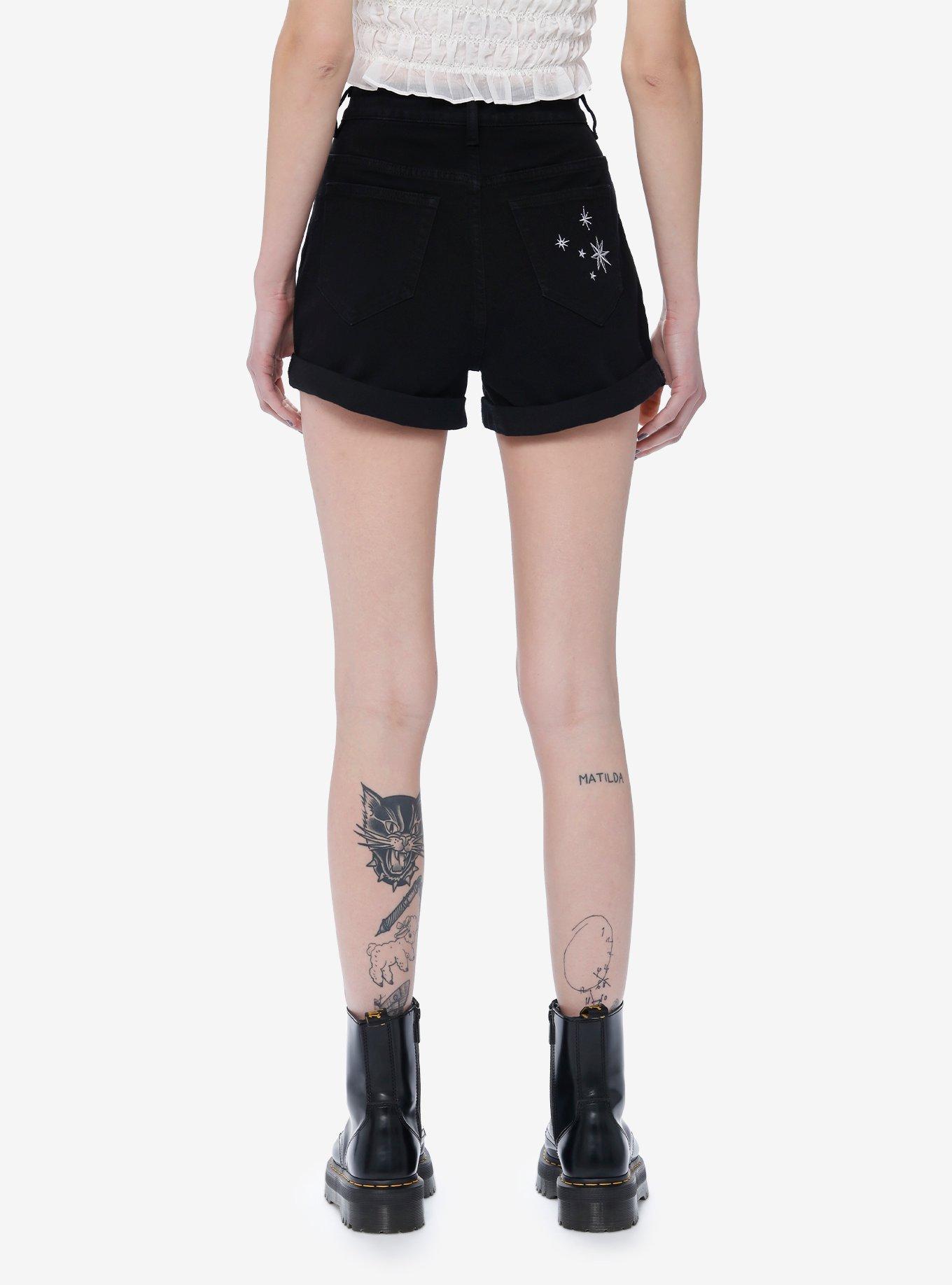 Black Celestial Mom Shorts, BLACK, alternate