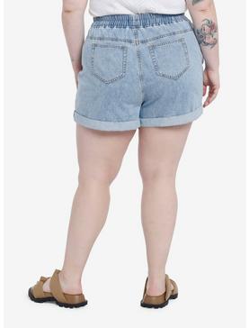 Sweet Society Teddy Bears Embroidered Mom Shorts Plus Size, , hi-res