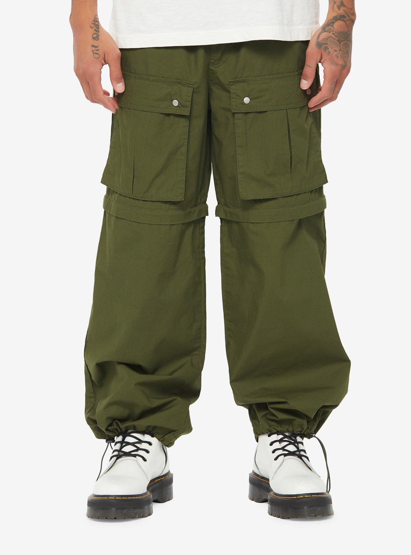 Green Cargo Zip-Off Pants, GREEN, alternate