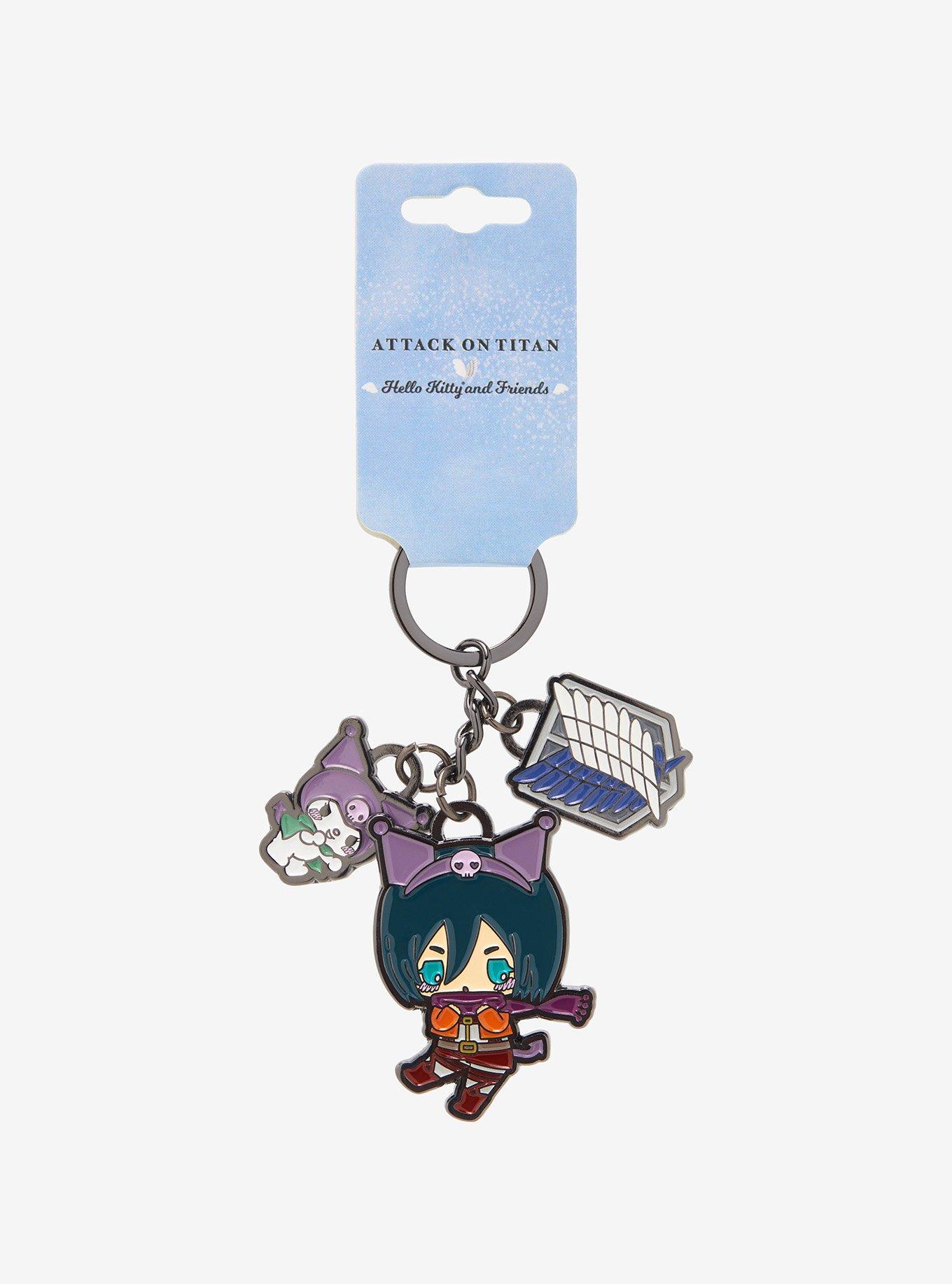 Sanrio Hello Kitty and Friends x Attack on Titan Kuromi & Mikasa Multi Charm Keychain - BoxLunch Exclusive, , alternate