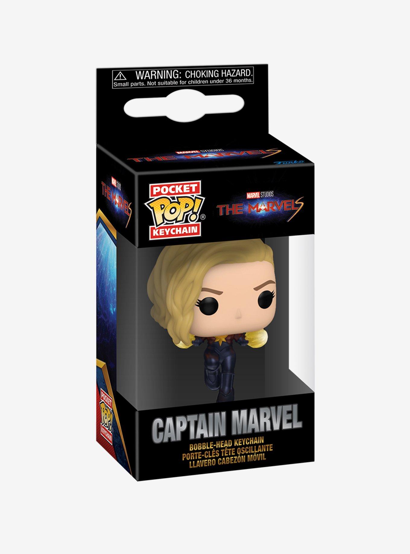 Funko Pocket Pop! Marvel The Marvels Captain Marvel Vinyl Bobble-Head Keychain, , alternate