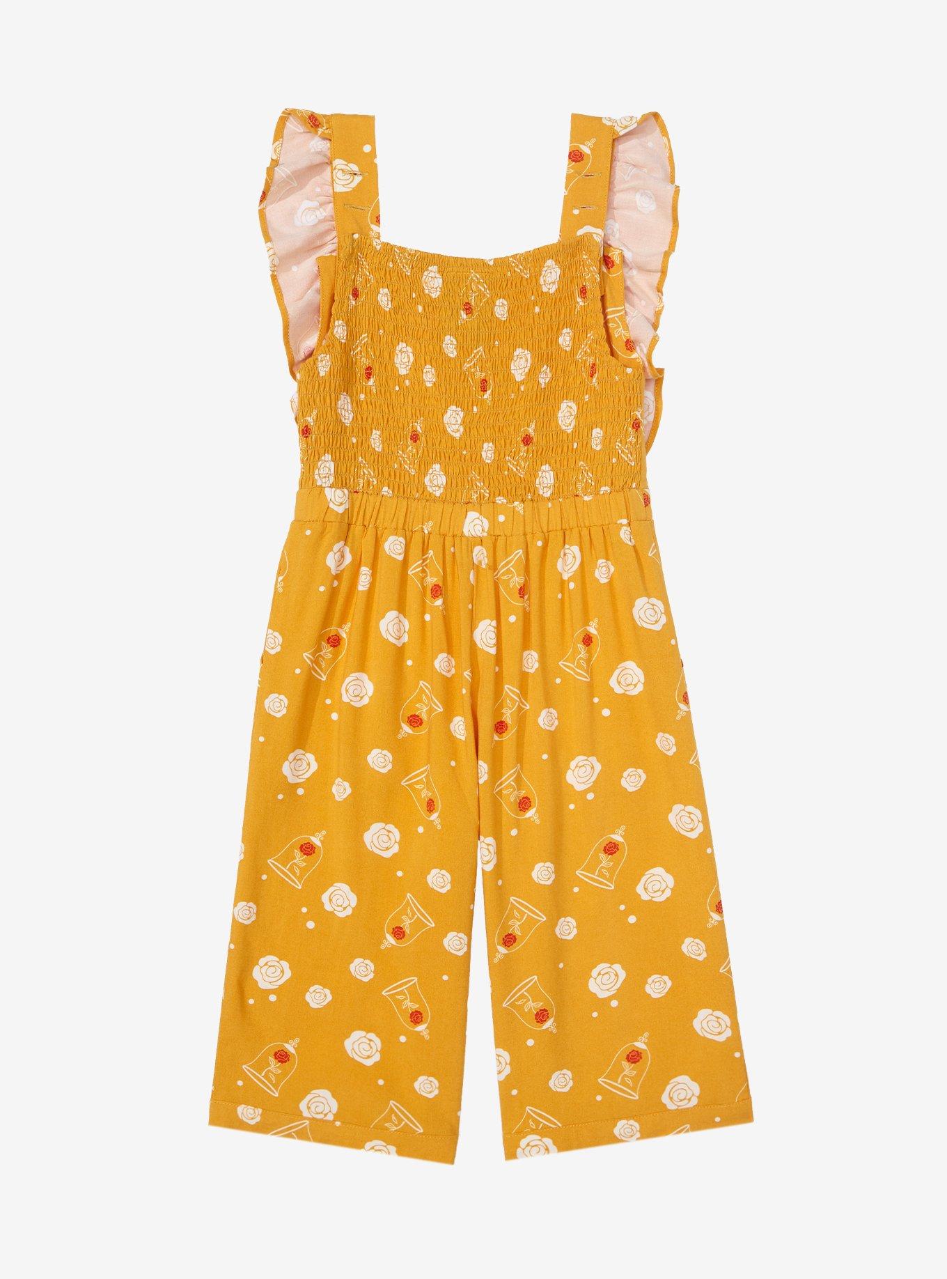 Disney Beauty and the Beast Belle Allover Print Toddler Ruffle Romper - BoxLunch Exclusive, YELLOW, alternate