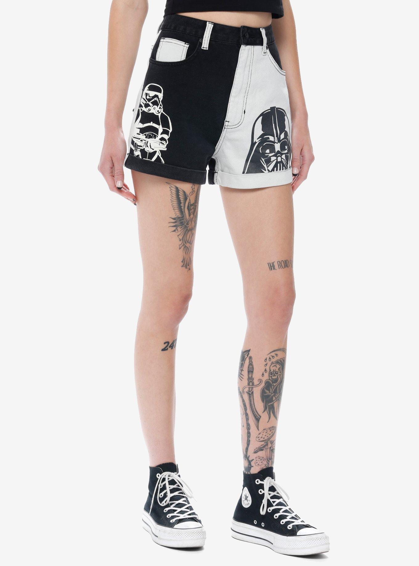 Her Universe Star Wars Vader Stormtrooper Split Mom Shorts Her Universe Exclusive, BLACK  WHITE, alternate