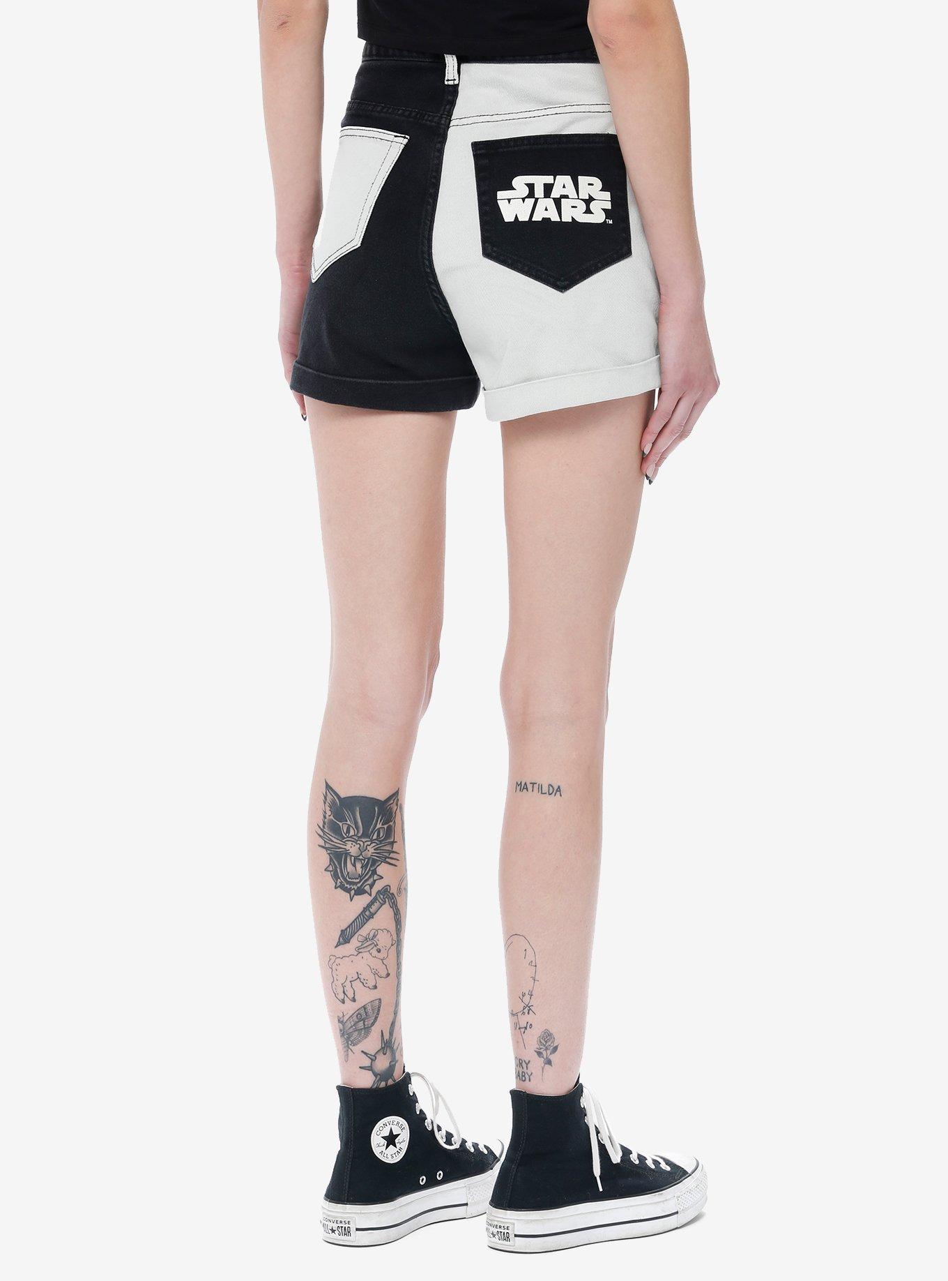 Her Universe Star Wars Vader Stormtrooper Split Mom Shorts Her Universe Exclusive, BLACK  WHITE, alternate