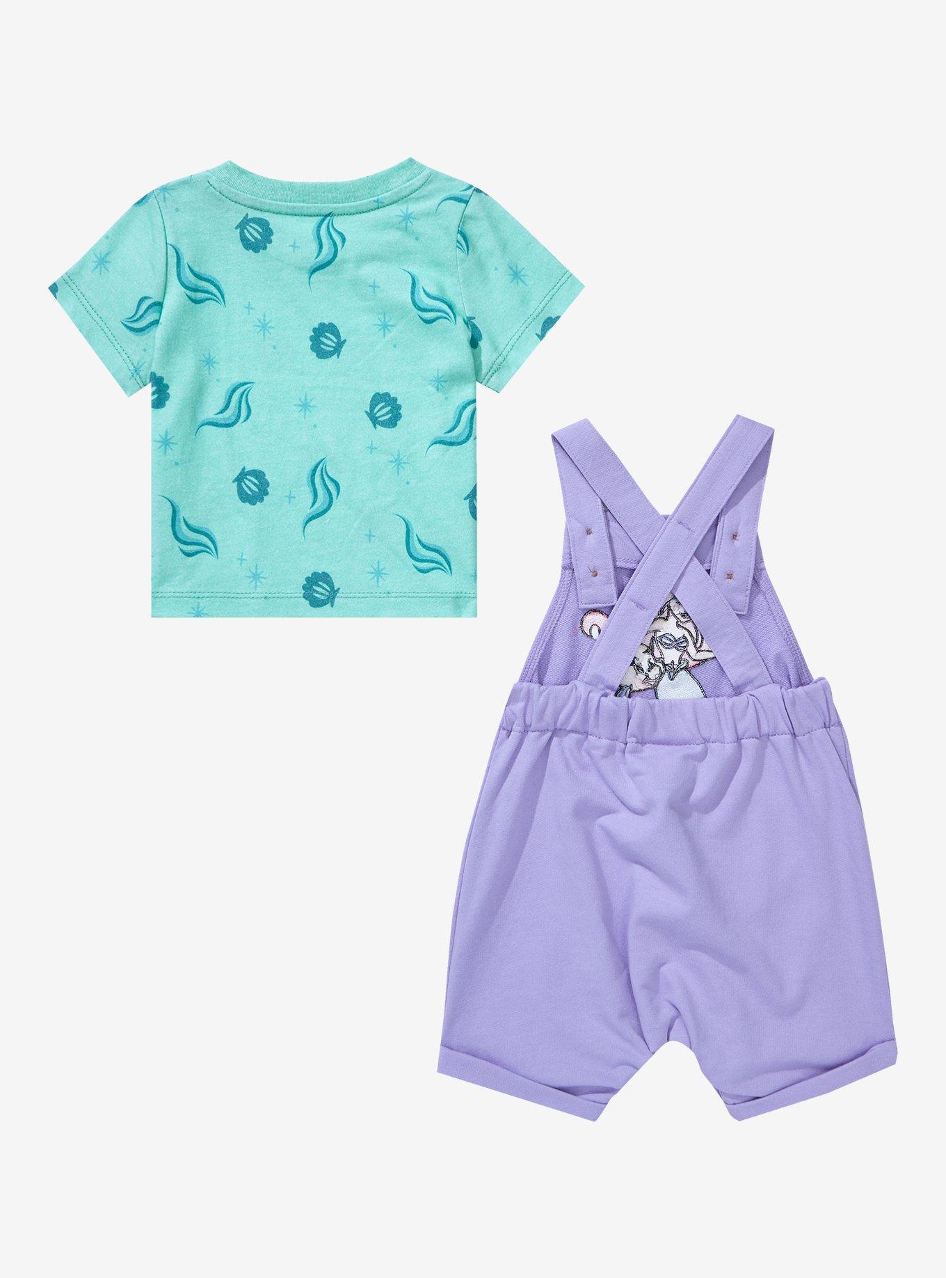Disney The Little Mermaid Ariel & Flounder Infant Overall Set - BoxLunch Exclusive, LIGHT PURPLE, alternate
