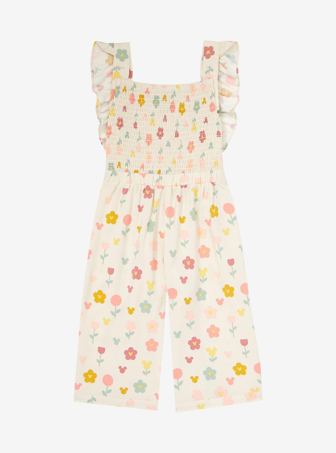 Disney Minnie Mouse Floral Toddler Ruffle Romper - BoxLunch Exclusive, OATMEAL, alternate