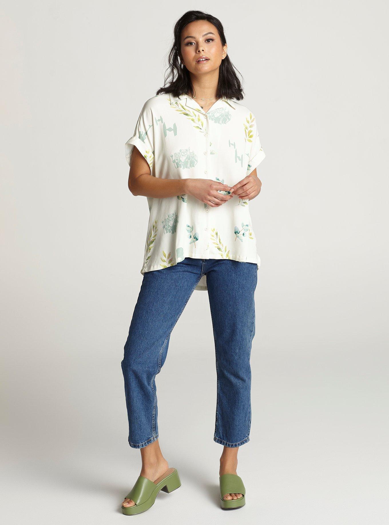 Her Universe Star Wars Ewok Oversized Woven Button-Up Her Universe Exclusive, MULTI, alternate