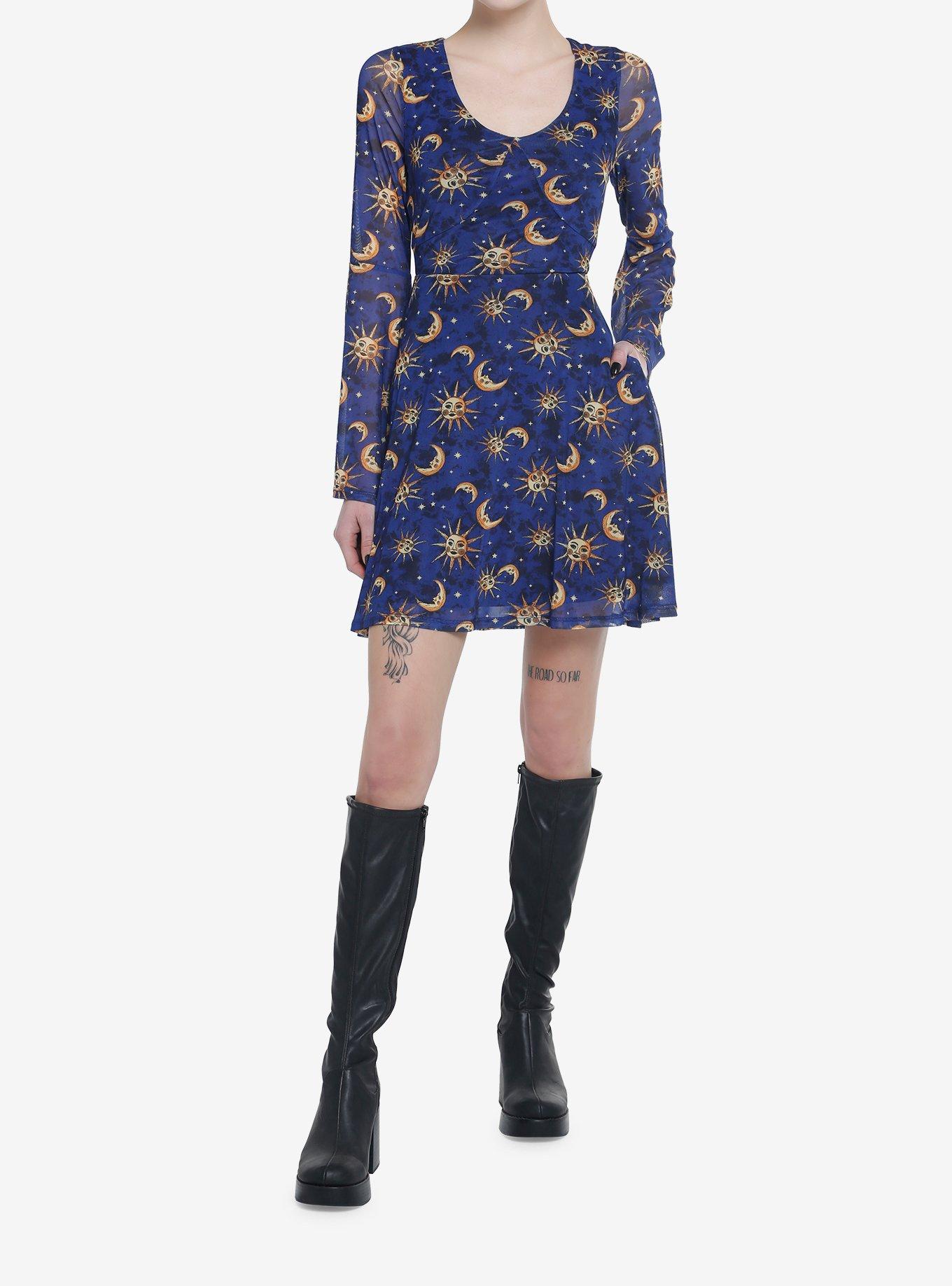 Cosmic Aura Celestial Bell Sleeve Dress, , hi-res