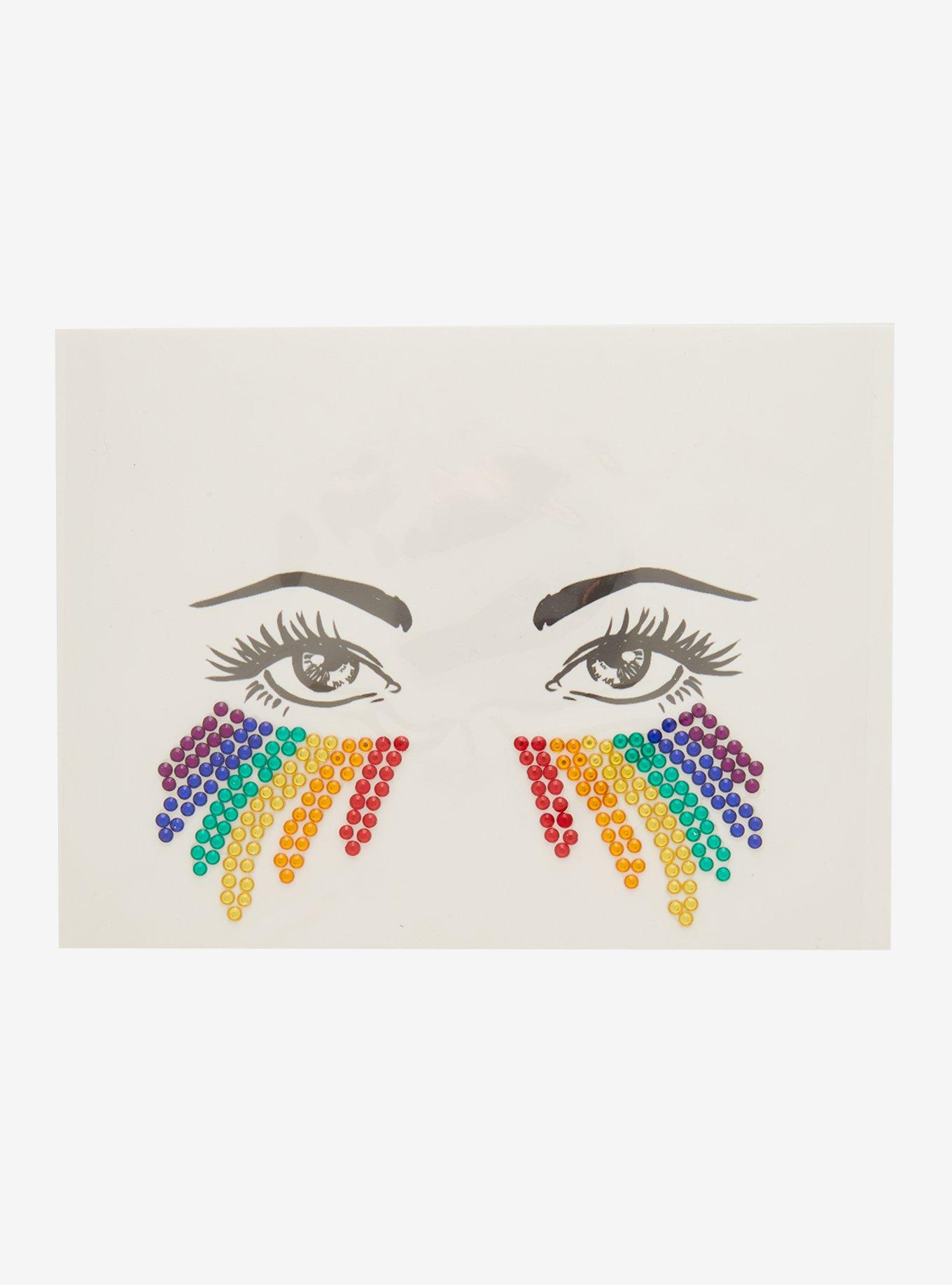 Rainbow Gem Face Jewels, , alternate
