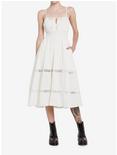 Cream Textured Cami Midi Dress, CLOUD DANCER, alternate
