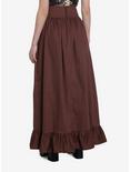 Thorn & Fable Brown Lace-Up Maxi Skirt, ROSE BROWN, alternate