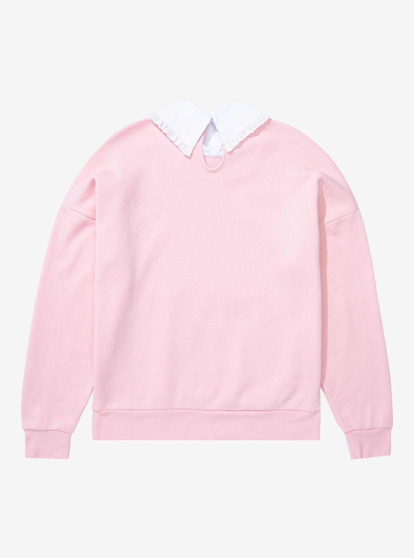 Sanrio Hello Kitty and Friends Mushroom Women's Plus Size Collared Crewneck - BoxLunch Exclusive, LIGHT PINK, alternate