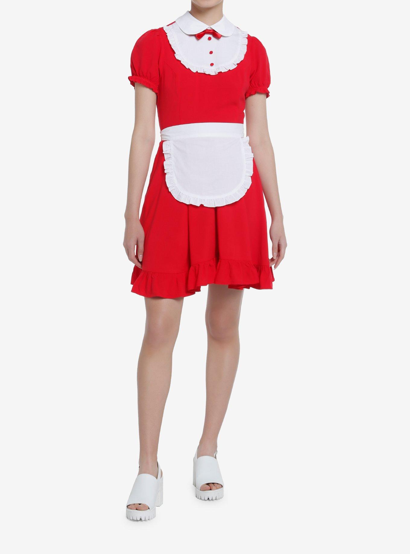 Sweet Society Red Apron Dress, RED, alternate