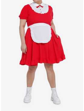 Sweet Society Red Apron Dress Plus Size, , hi-res