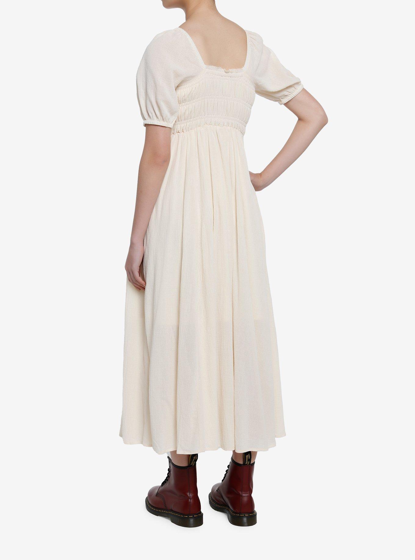 Thorn & Fable Ivory Smocked Maxi Dress, CLOUD DANCER, alternate