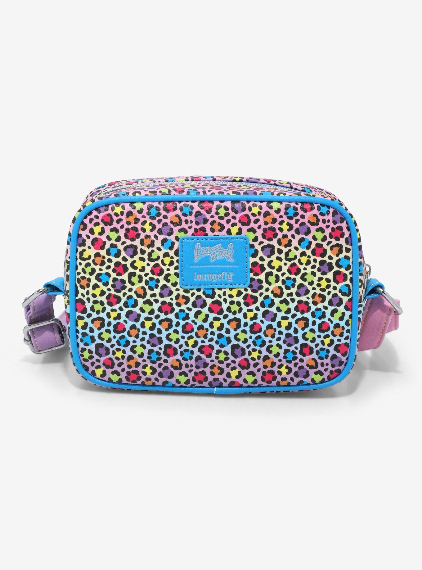 Loungefly Lisa Frank Rainbow Leopard Camera Crossbody Bag, , hi-res
