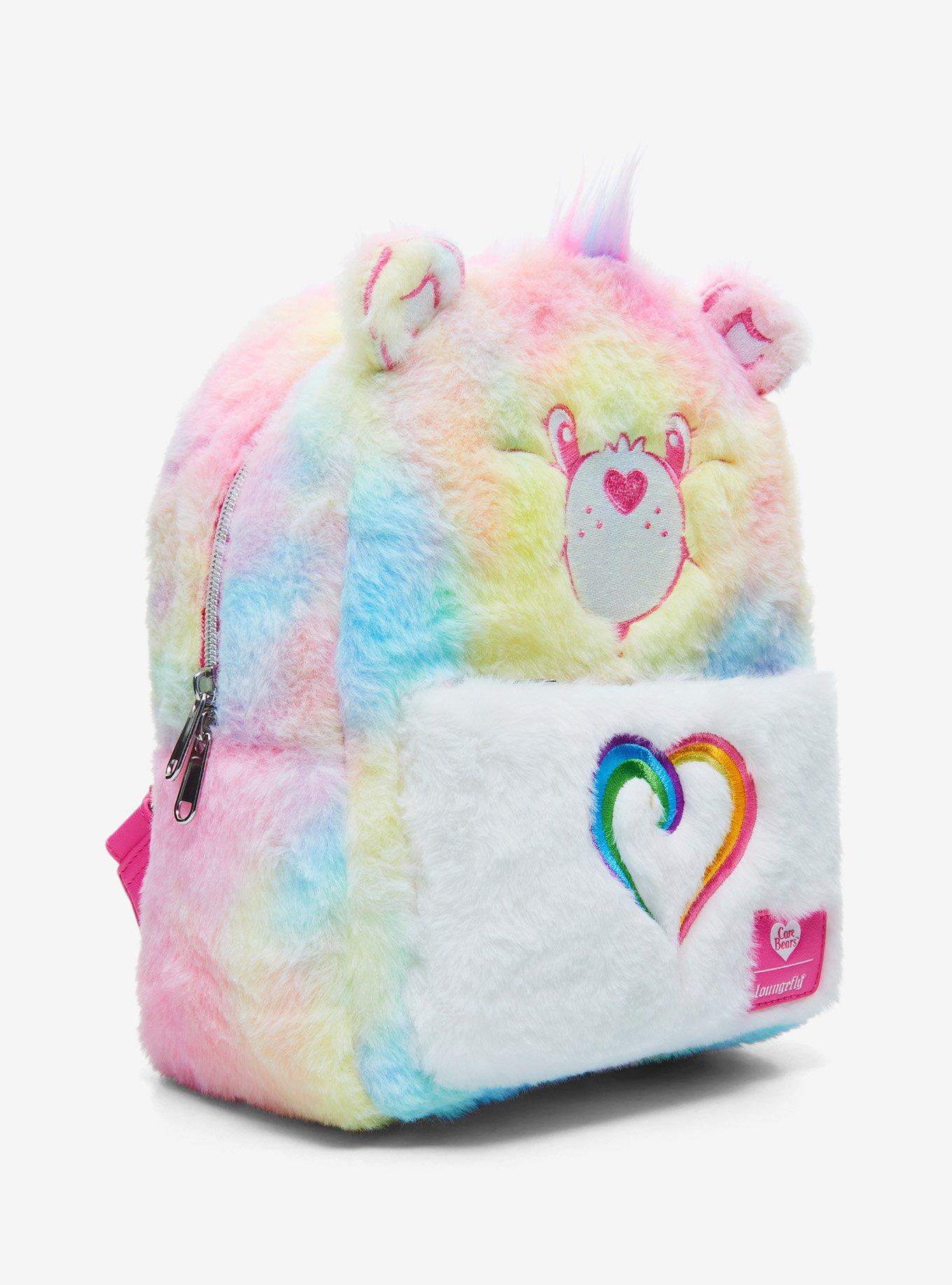 Care Bears Pastel Rainbow Fuzzy Mini Backpack, , alternate