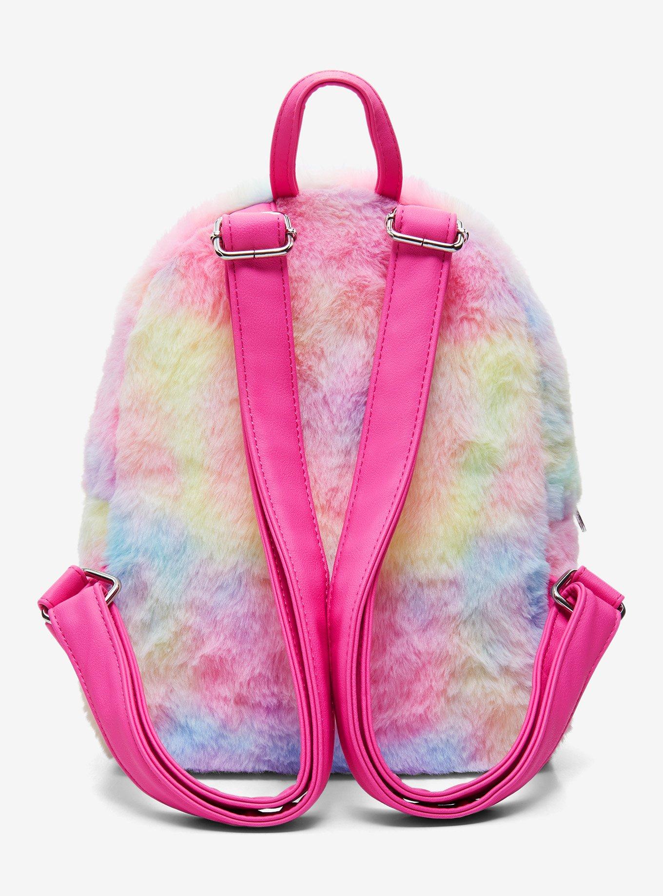 Care Bears Pastel Rainbow Fuzzy Mini Backpack, , alternate