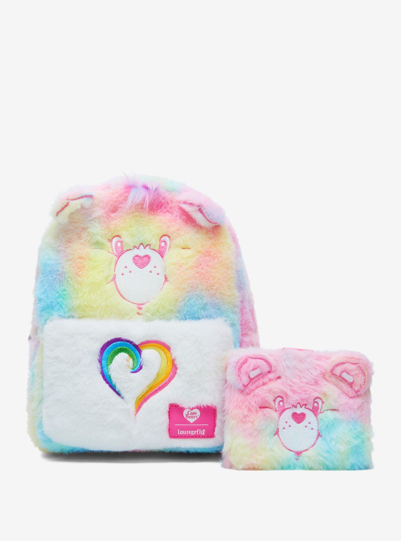 Care Bears Pastel Rainbow Fuzzy Mini Backpack, , alternate
