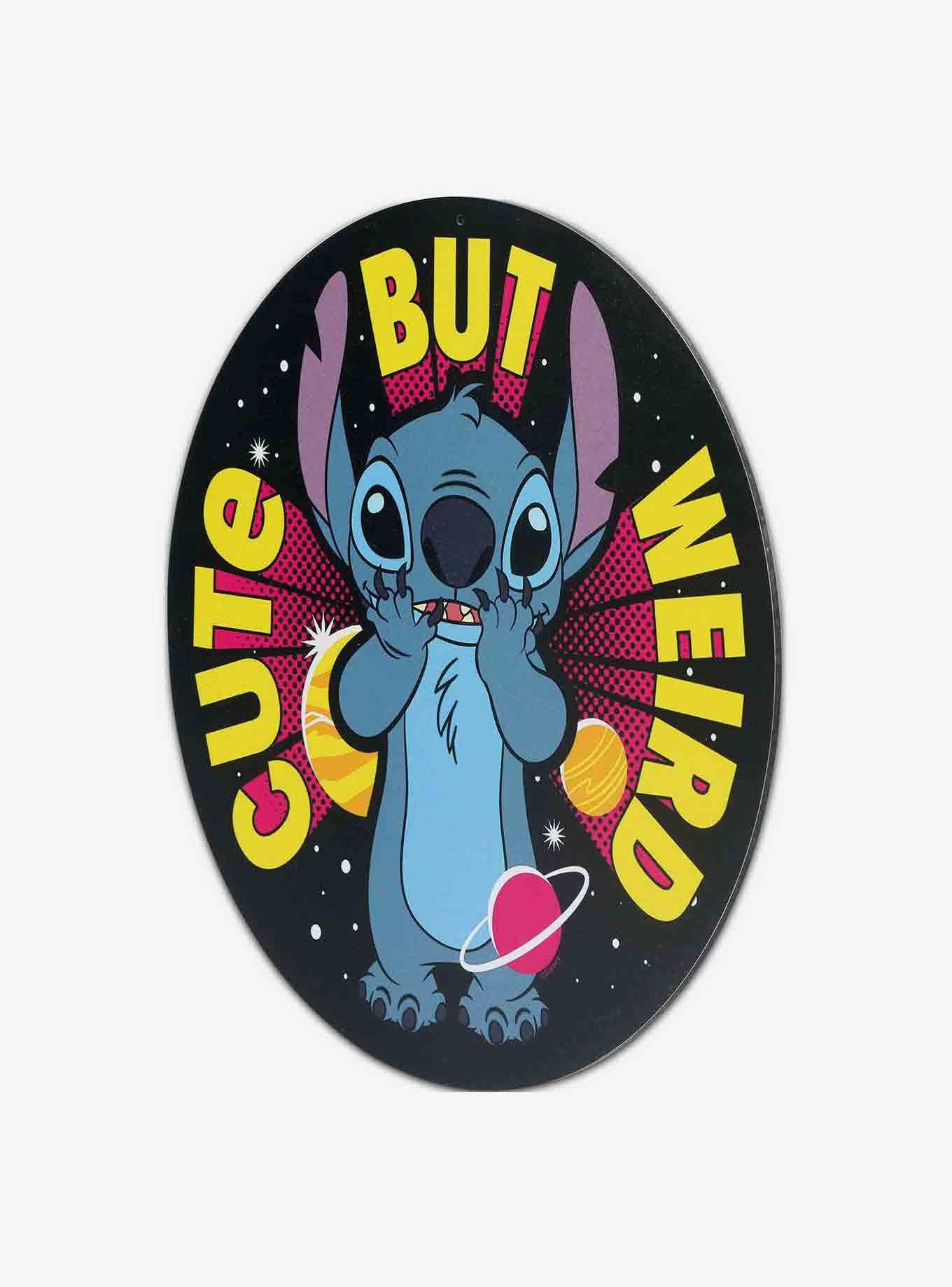 Disney Lilo & Stitch Cute But Weird Round Metal Sign, , hi-res