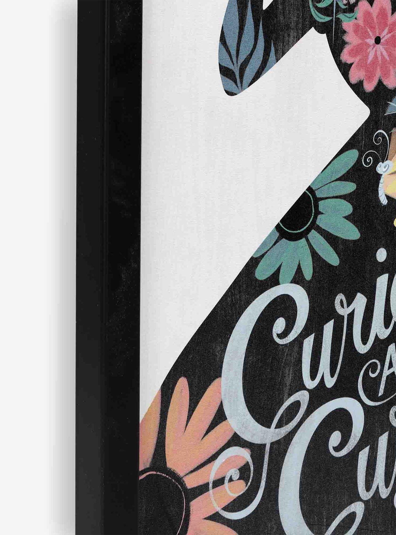 Disney Alice in Wonderland Curiouser and Curiouser Floral Framed Wood Wall Decor, , alternate