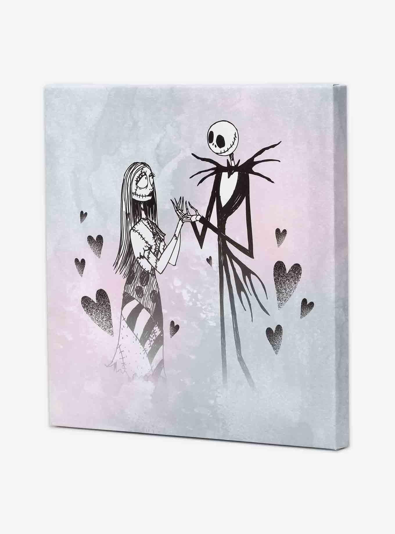 Disney The Nightmare Before Christmas Jack & Sally Hearts Canvas Wall Decor, , hi-res