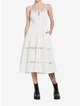 Plus Size Cream Textured Cami Midi Dress, , hi-res