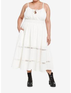 Cream Textured Cami Midi Dress Plus Size, , hi-res