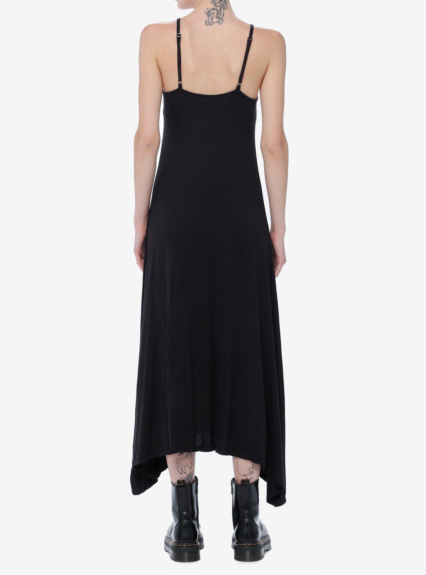 Black Hook-And-Eye Shark Bite Maxi Dress, BLACK, alternate