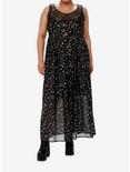 Cosmic Aura Astrology Foil Mesh Maxi Dress Plus Size, BLACK, alternate