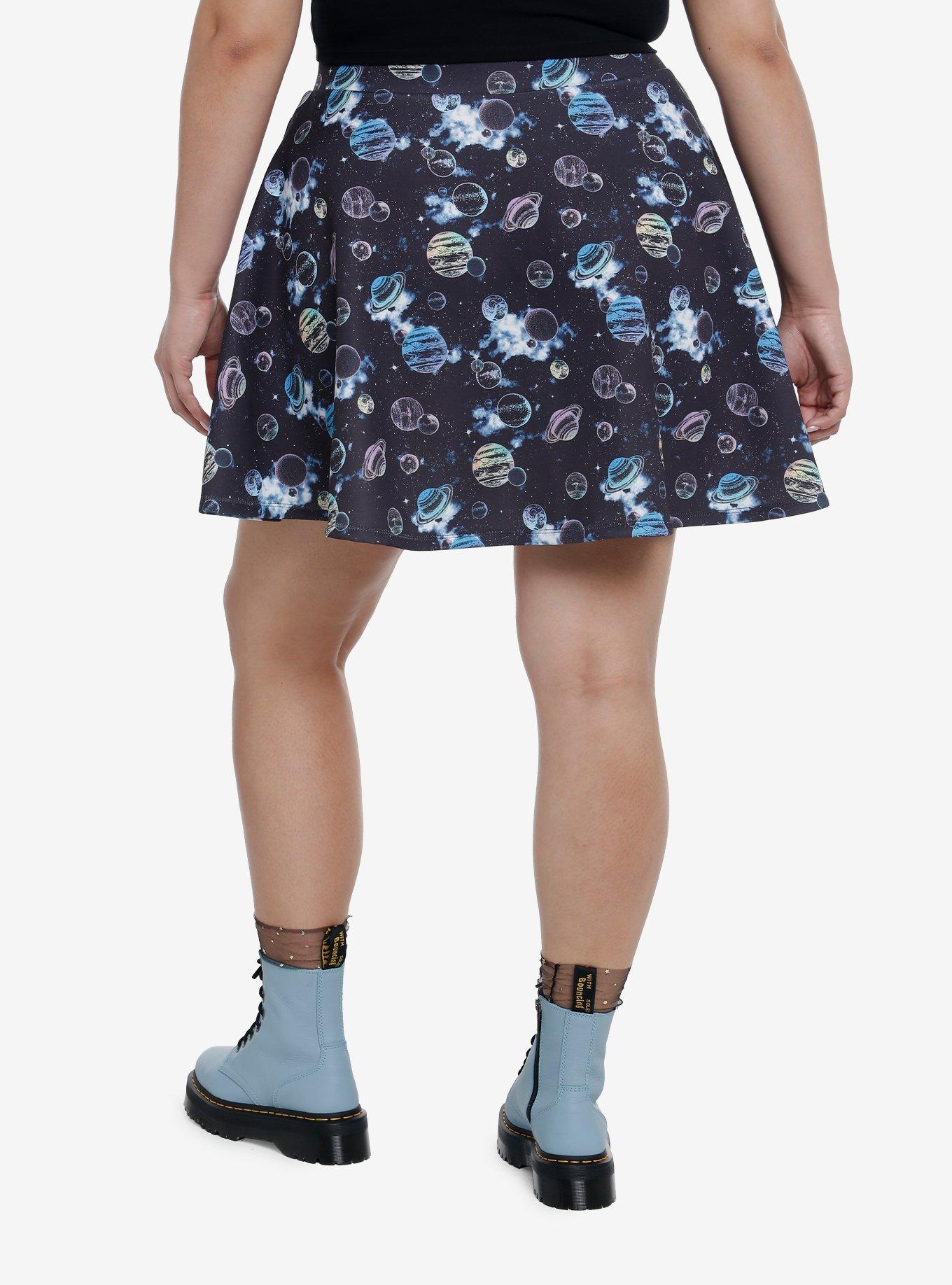 Pastel Planets Skirt Plus Size, MULTI, alternate