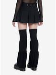Black Pleated Mini Skirt With Leg Warmers, BLACK, alternate