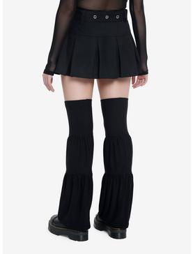 Black Pleated Mini Skirt With Leg Warmers, , hi-res