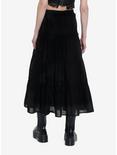Black Tiered Midi Skirt, BLACK, alternate