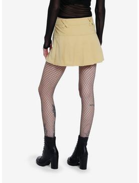 Plus Size Khaki Pleated Mini Skirt, , hi-res