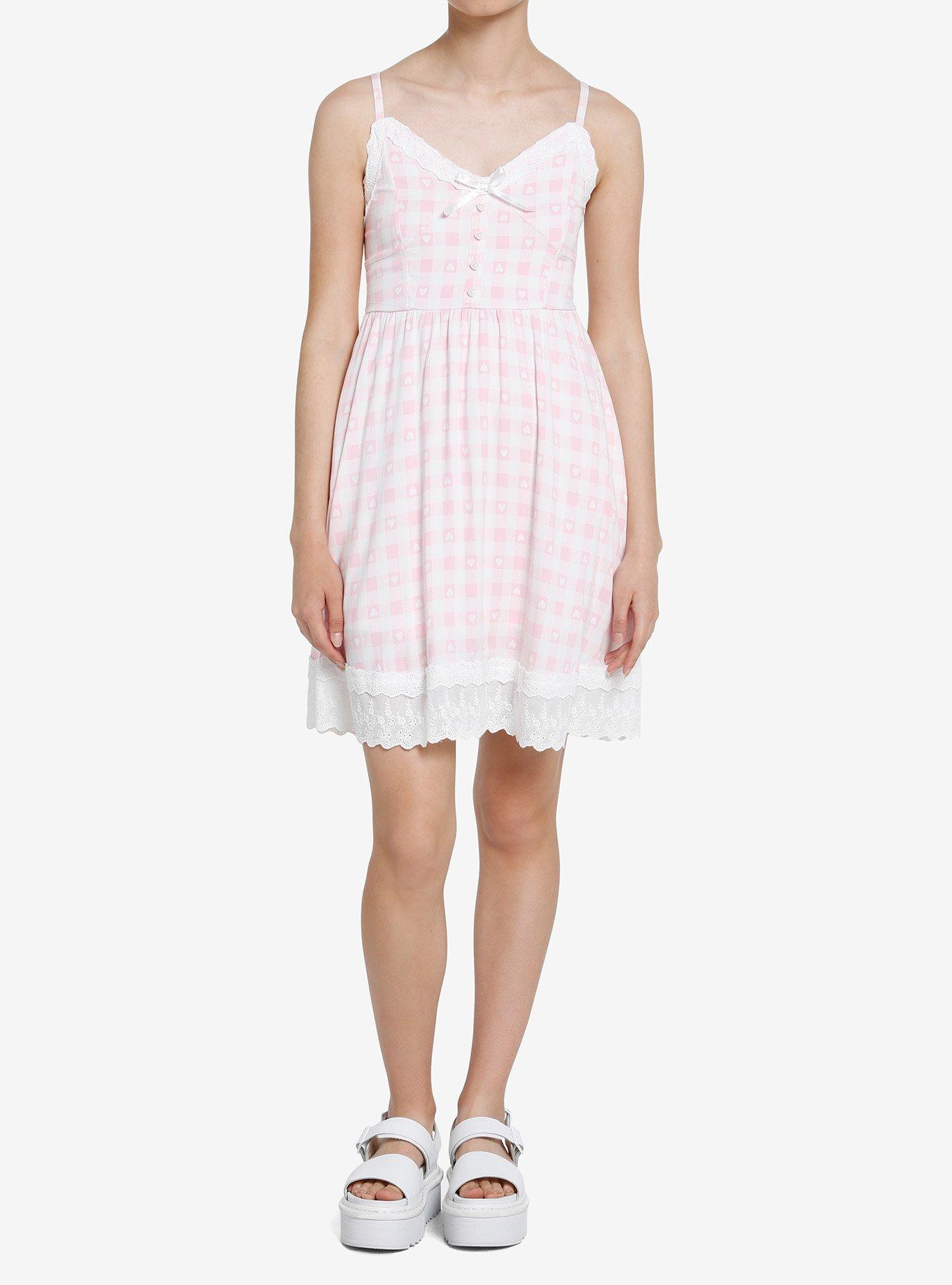Sweet Society Pink Gingham Heart Dress, GINGHAM PLAID, alternate