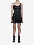 Social Collision Black Satin Slip Dress, BLACK, alternate