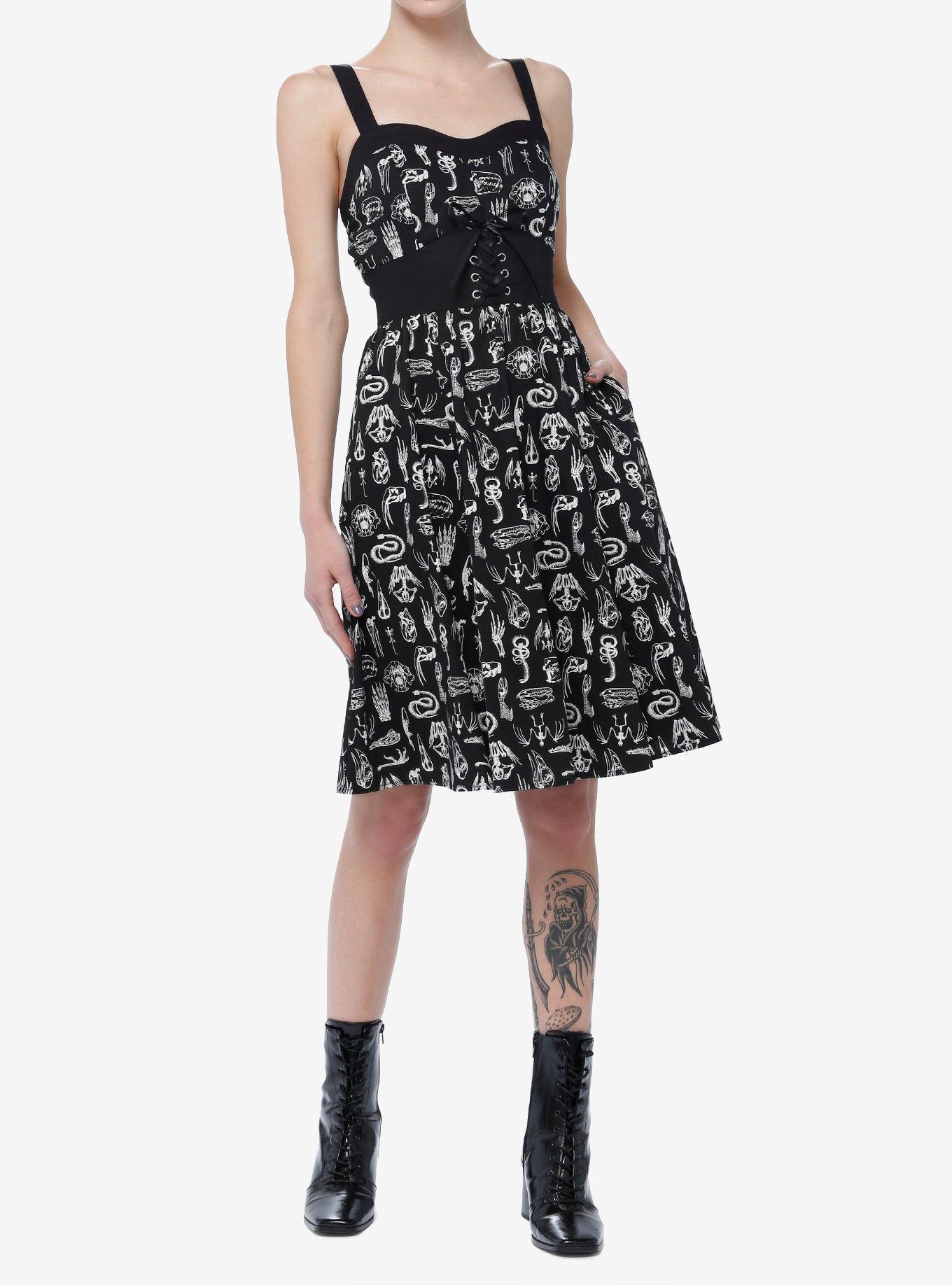 Social Collision Animal Anatomy Retro Swing Dress, MULTI, alternate