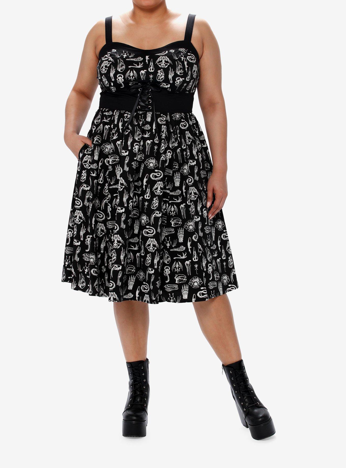 Social Collision Animal Anatomy Retro Swing Dress Plus Size, MULTI, alternate